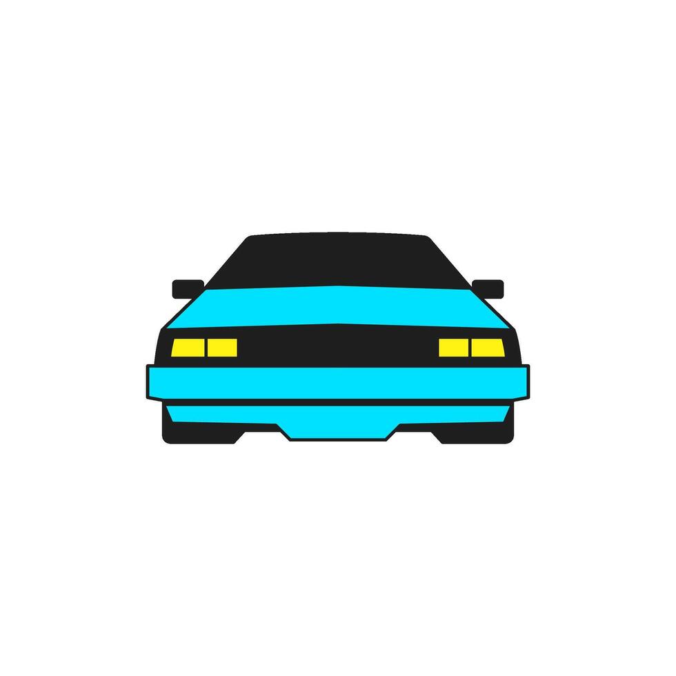 Y2k retro car automobile transportation cartoon element groovy style icon flat illustration vector