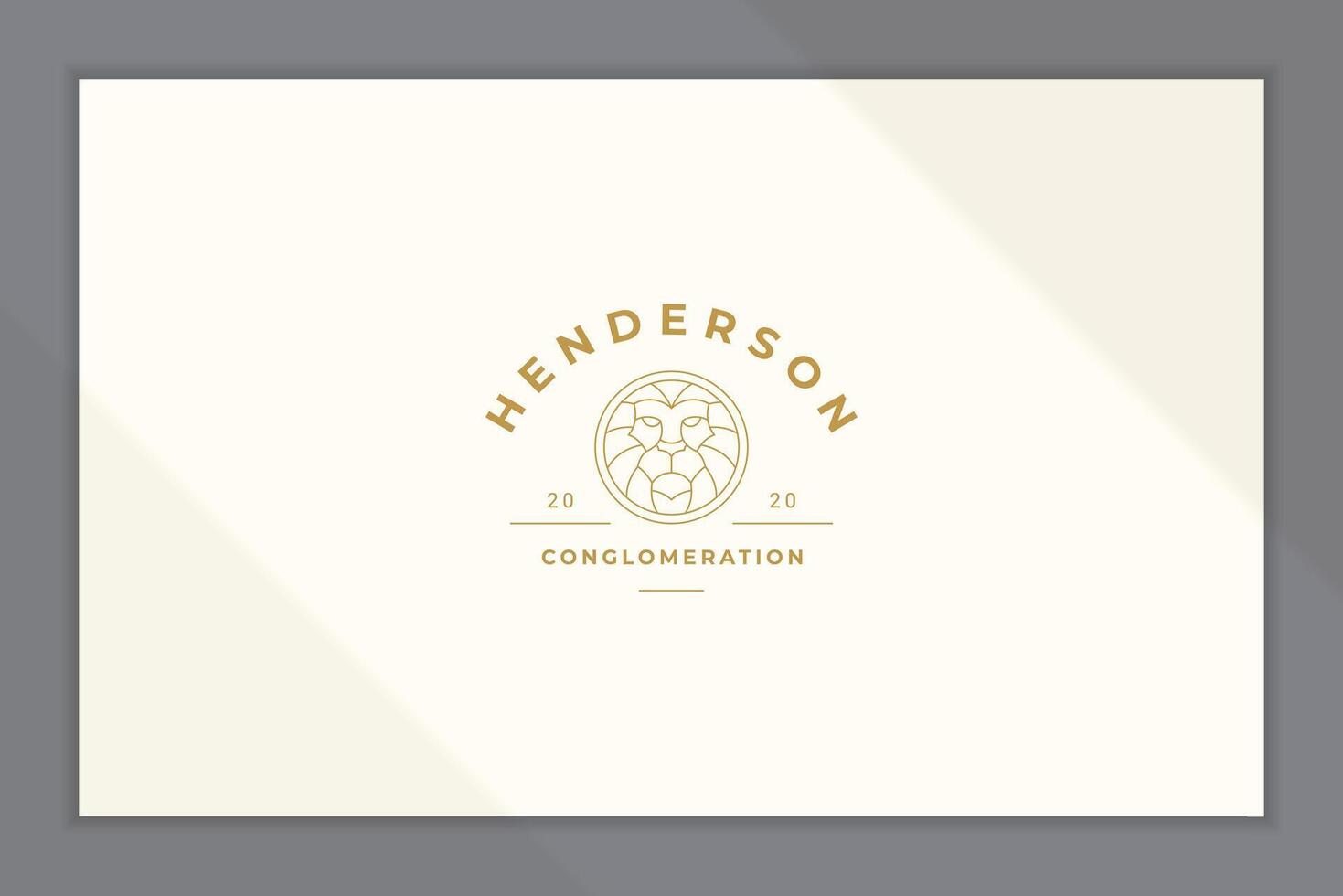 Linear style logo of lion head line style vector
