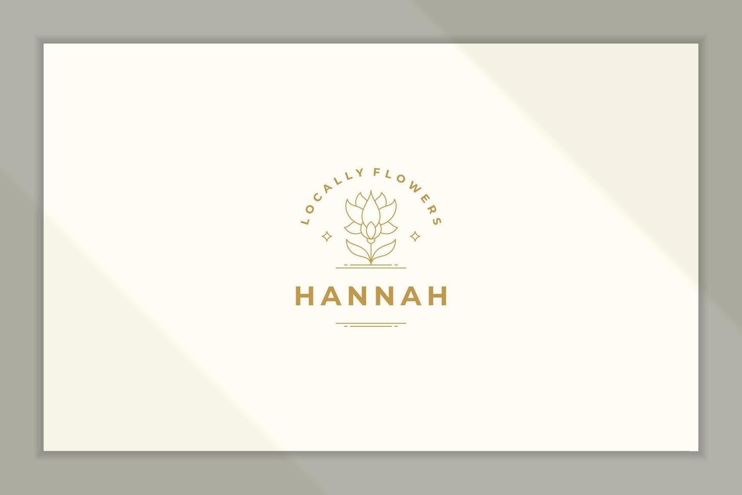 Linear logo of locally grown flower line style vector