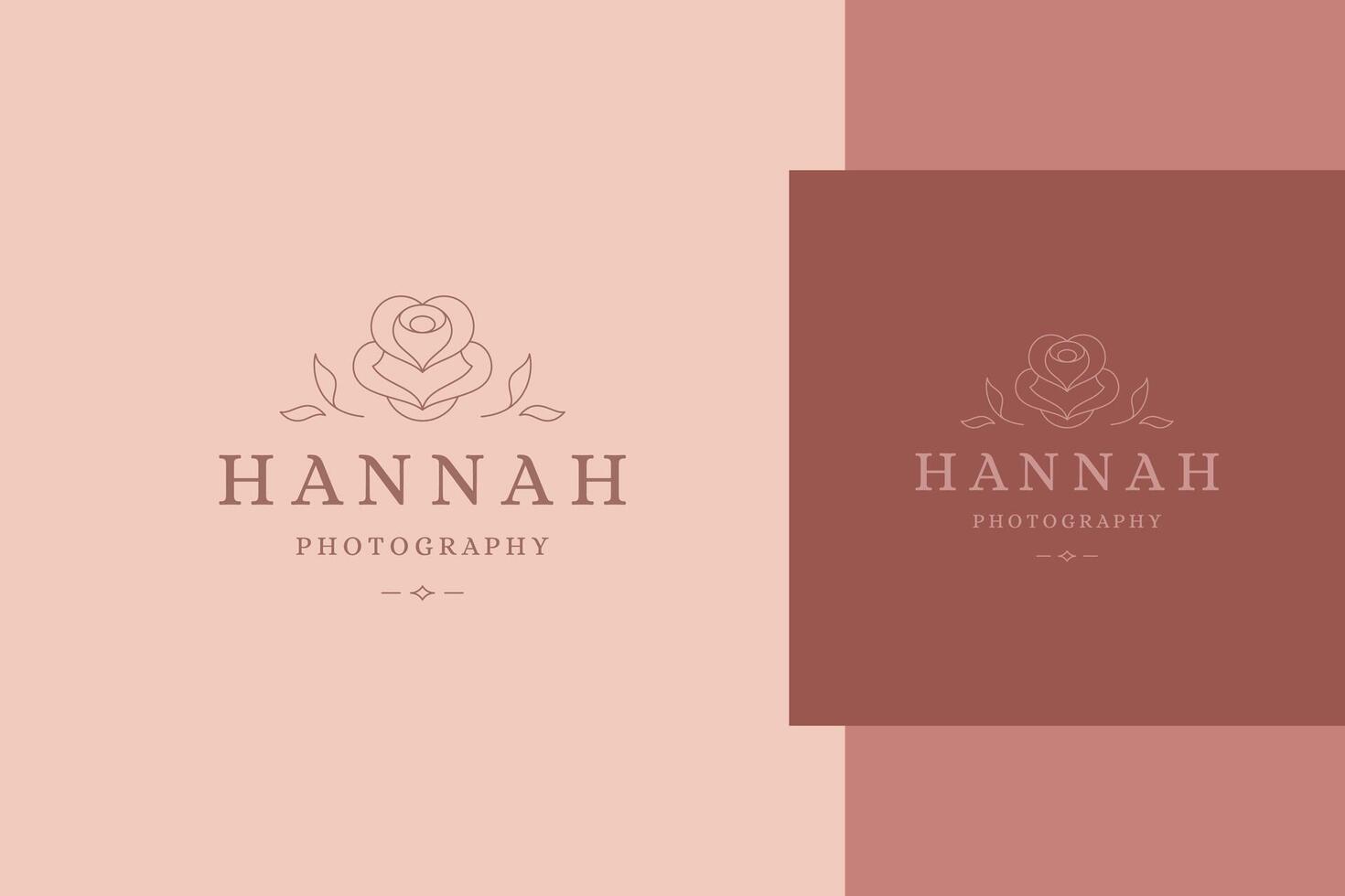 Outline logo of rose with leaves line style vector