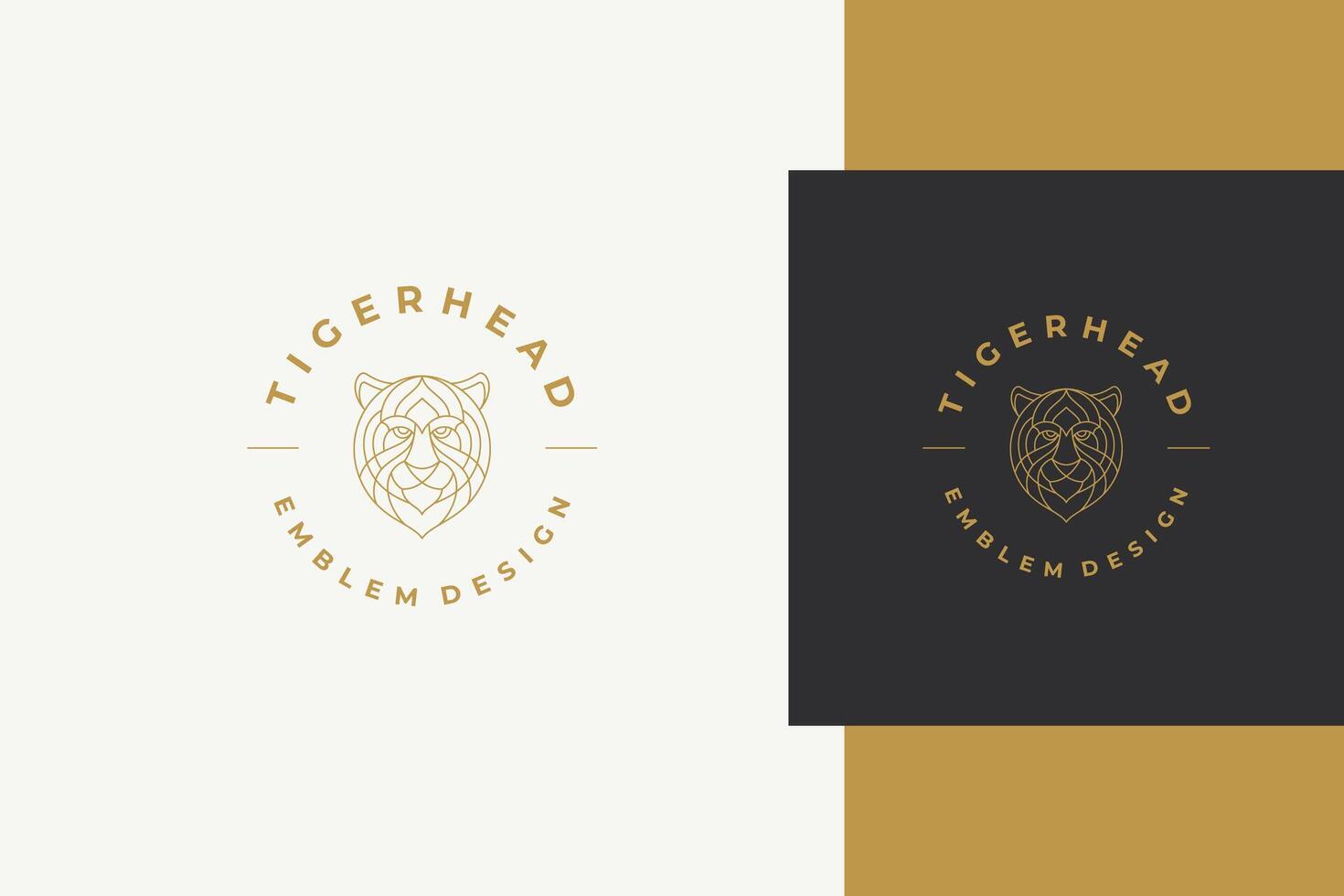 Outline logo of geometric tiger head line style vector