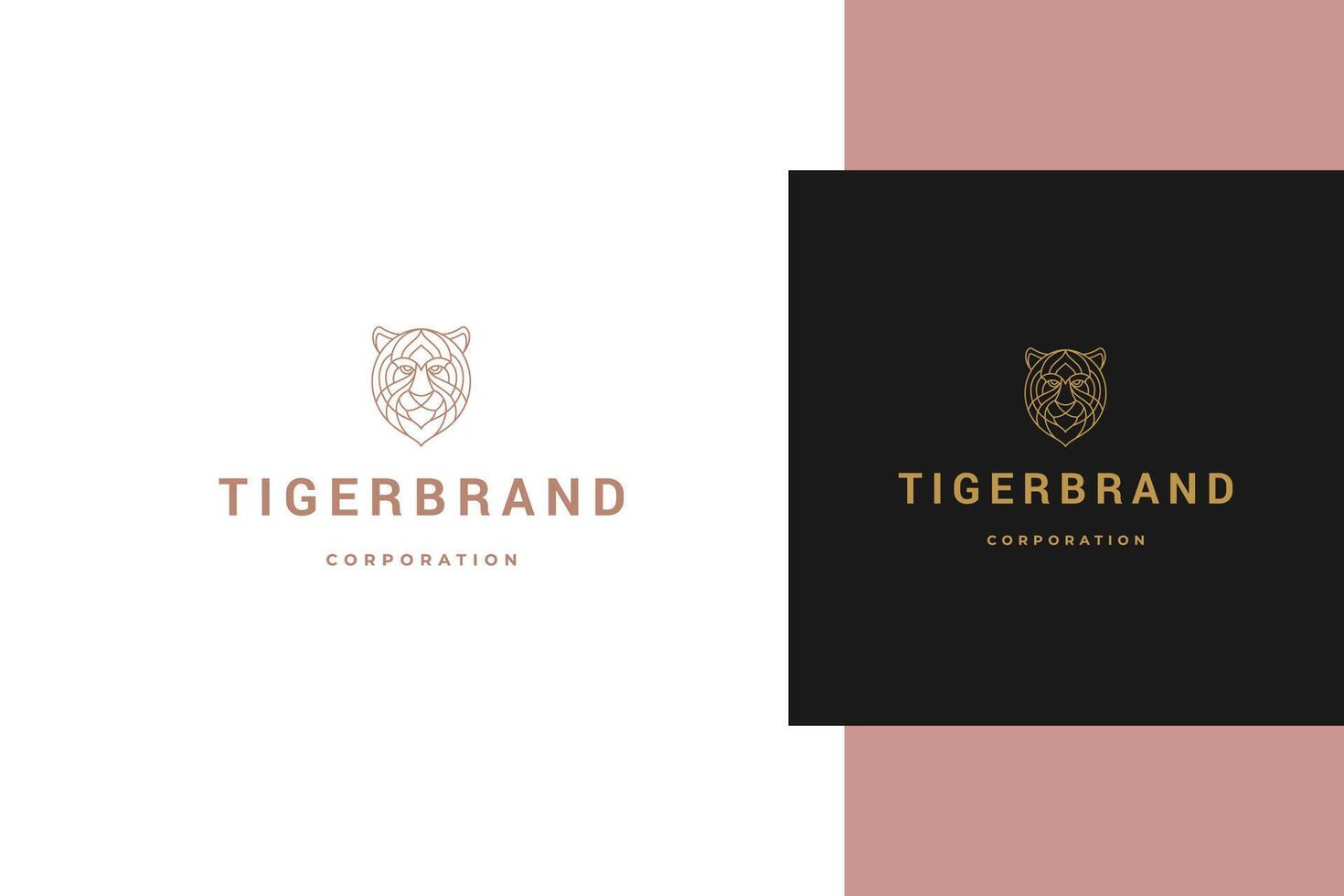 Outline logo of geometric tiger head line style vector