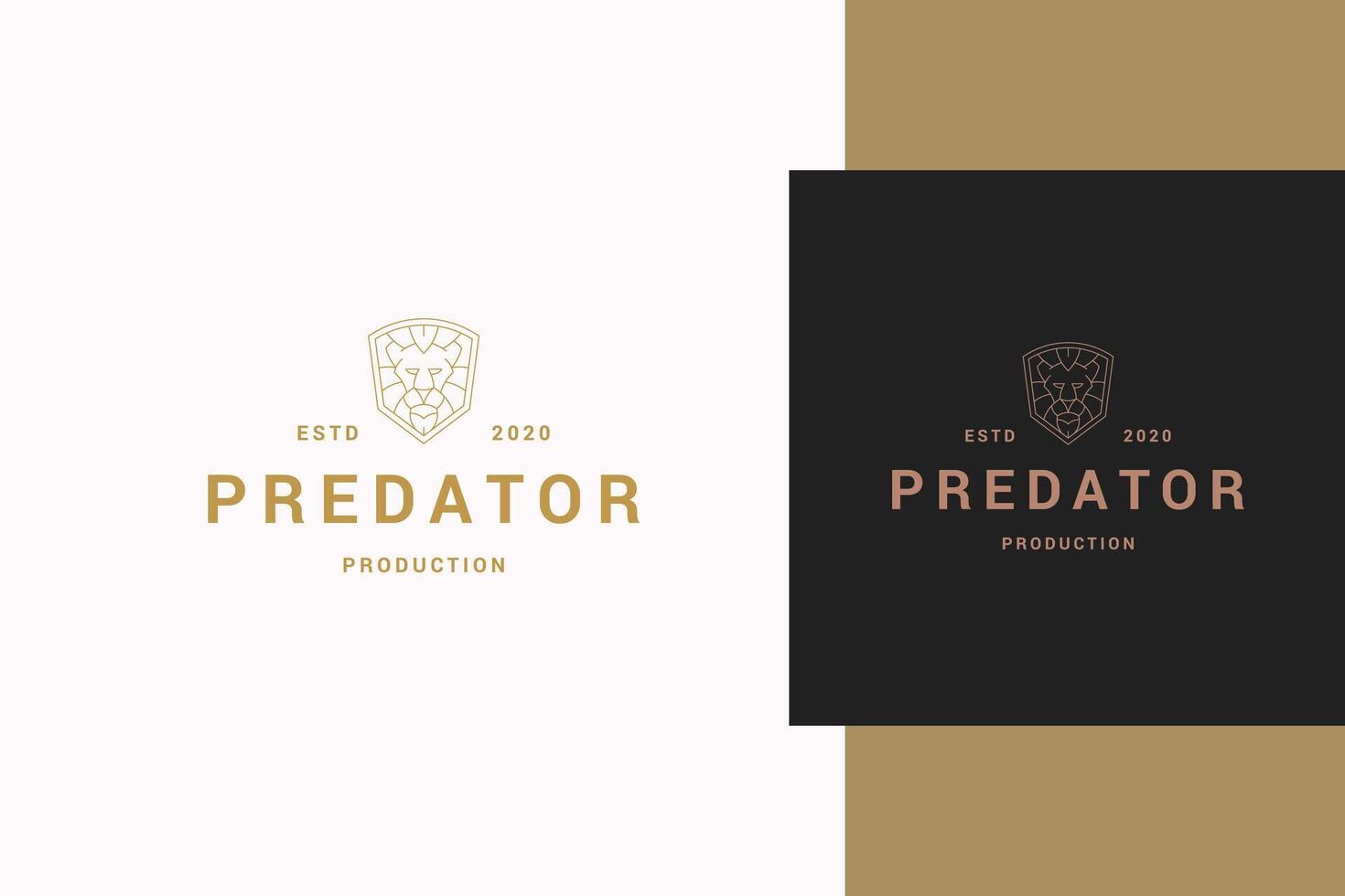 Linear logo of geometric lion head line style vector