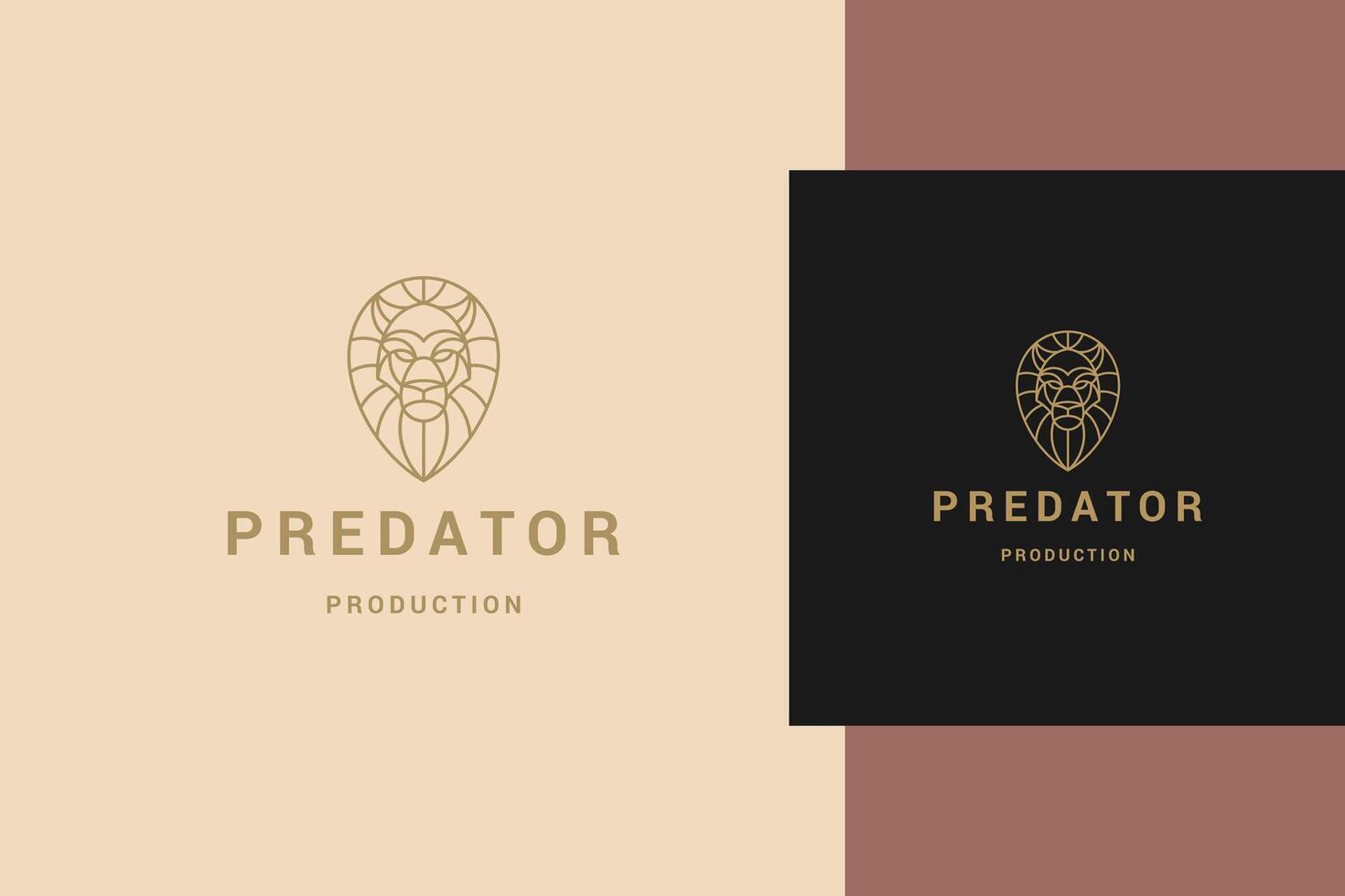 Linear logo of geometric lion head line style vector