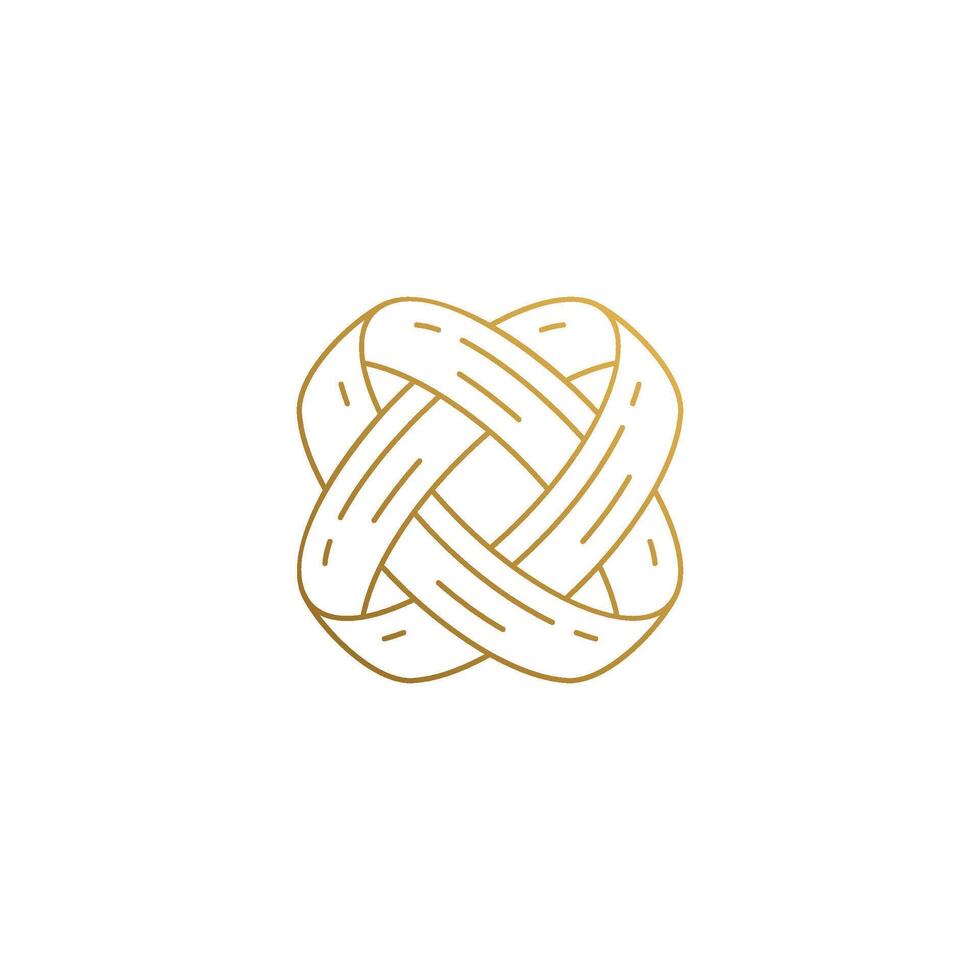 Outline icon of intertwined wedding rings hand drawn with thin lines vector