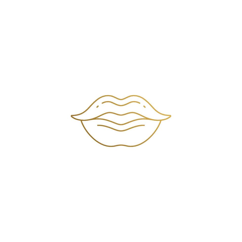 icon of human lips hand drawn with thin lines vector