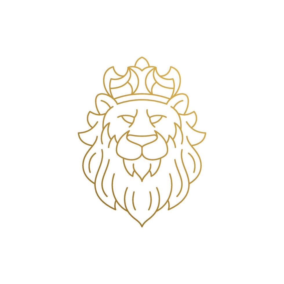 design of king of animals hand drawn with thin lines vector