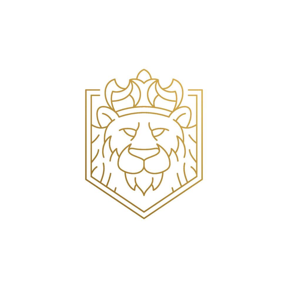 design of king of animals hand drawn with thin lines vector