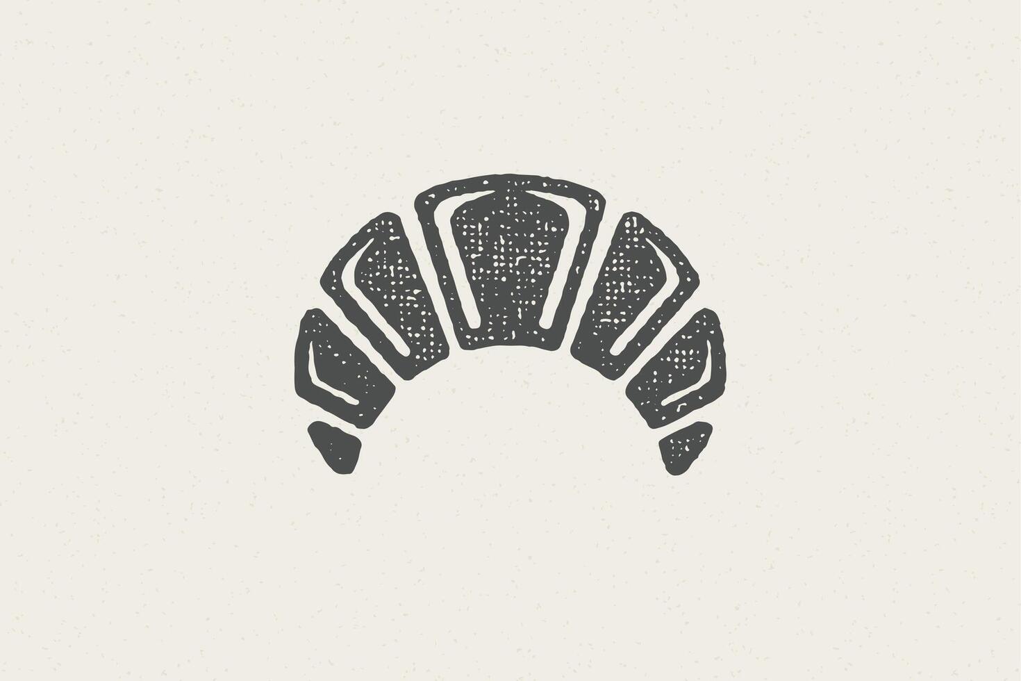 Black silhouette of freshly baked bun designed in retro style of bakery hand drawn stamp effect illustration. vector