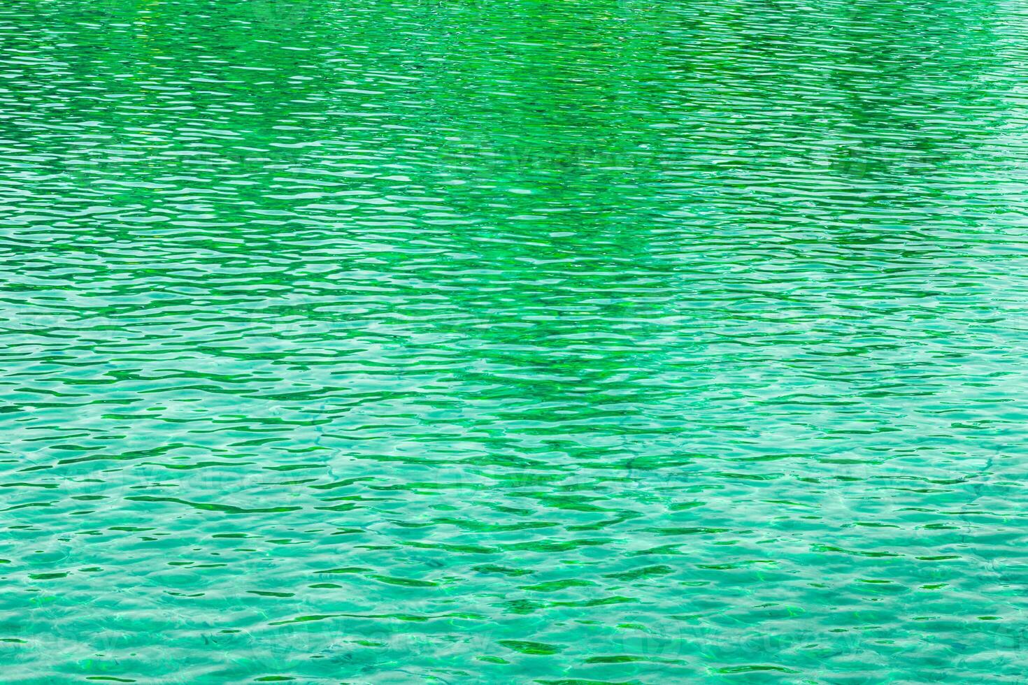 The texture of the waves of turquoise color of fast-flowing water in the river. photo