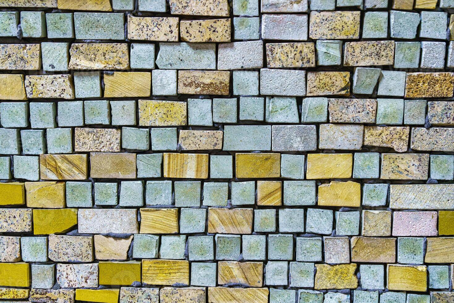 Close-up view of beautiful colorful decorative mosaic tiles. Abstract background. photo