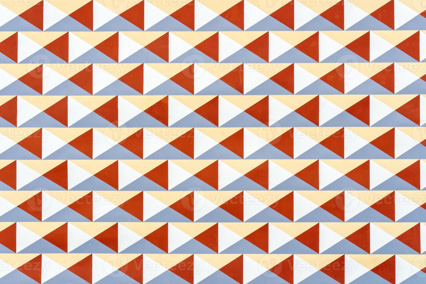 Painted on the wall geometric ornament. Abstract pattern. photo