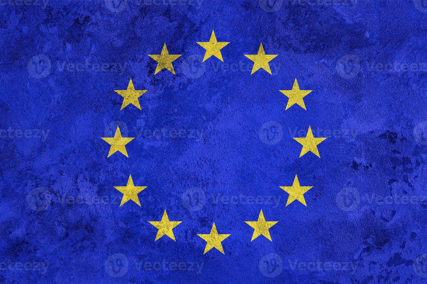 Flag of the European Union on a grunge texture. photo