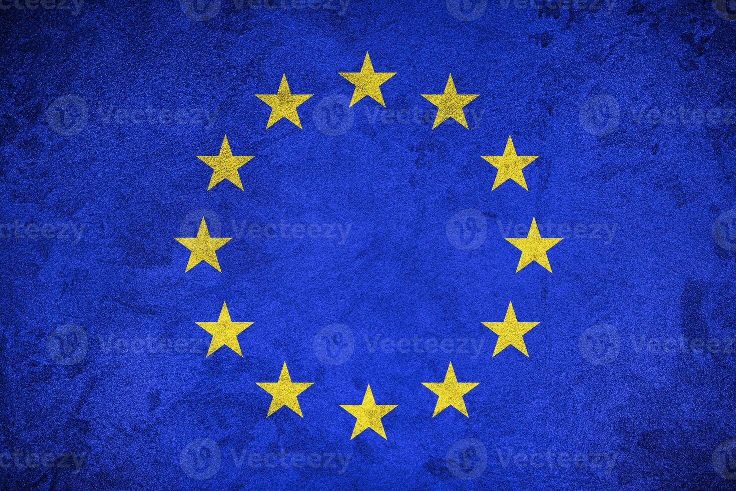 Flag of the European Union on a grunge texture. photo