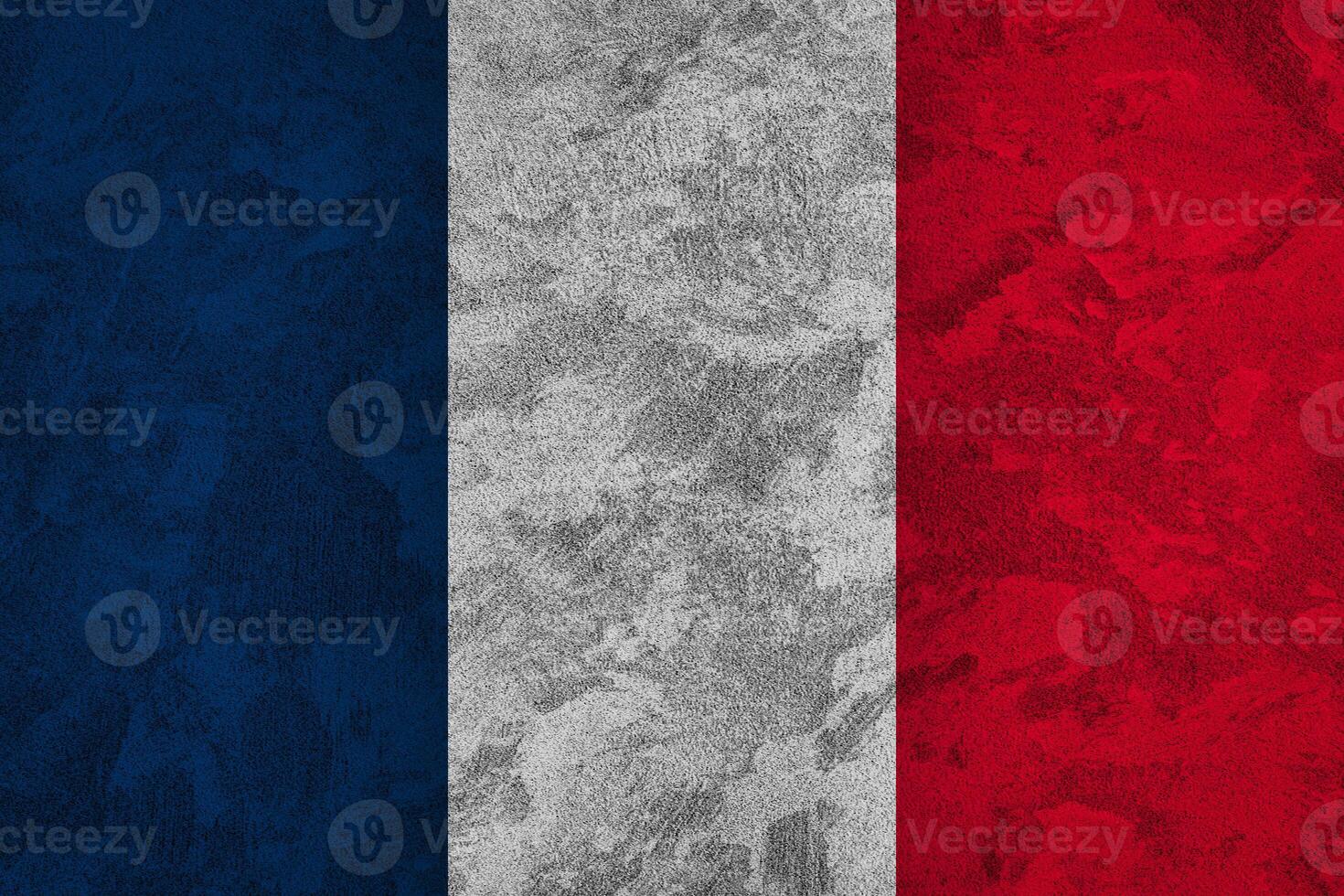Flag of the France on a grunge texture. photo