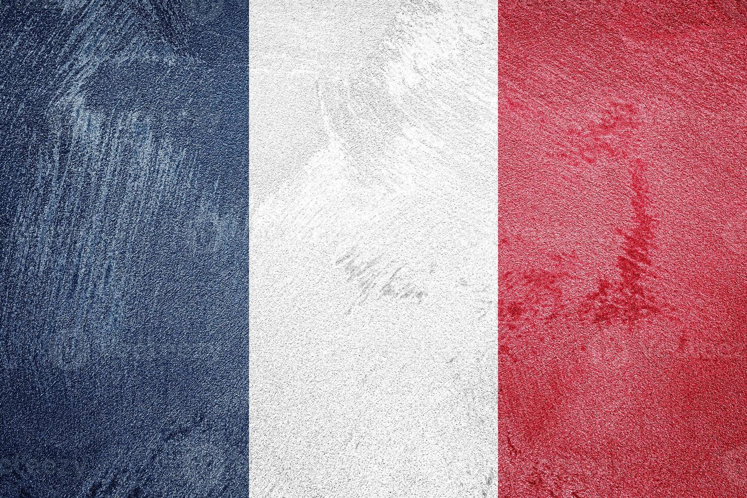 Flag of the France on a grunge texture. photo