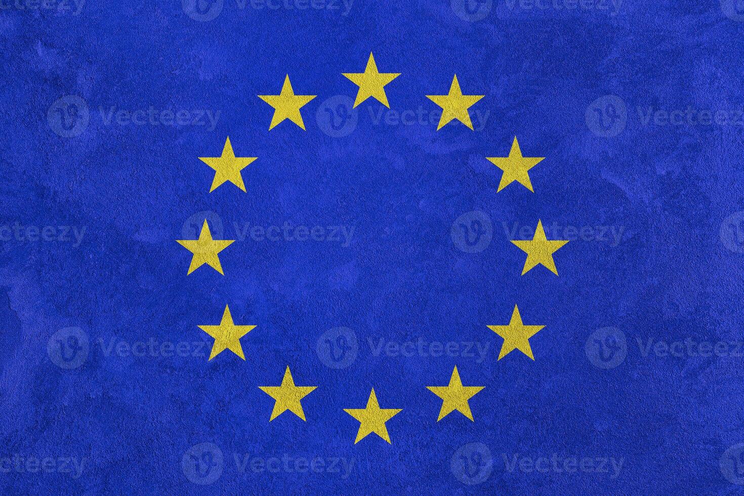 Flag of the European Union on a grunge texture. photo