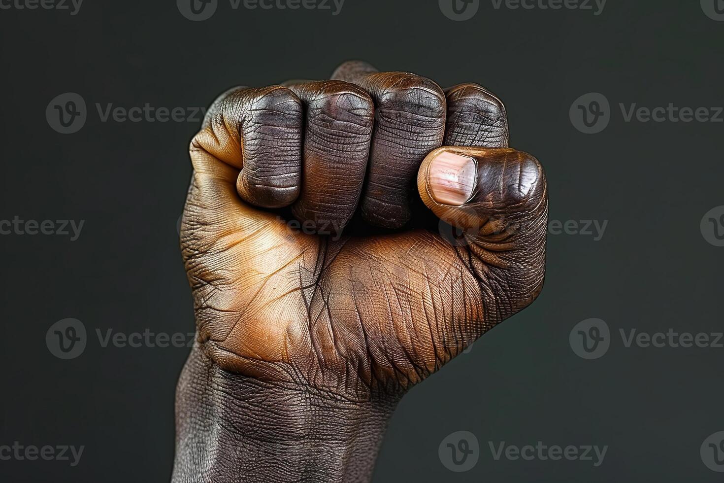 African freedom fist depicted in minimalist form with space for copy. photo