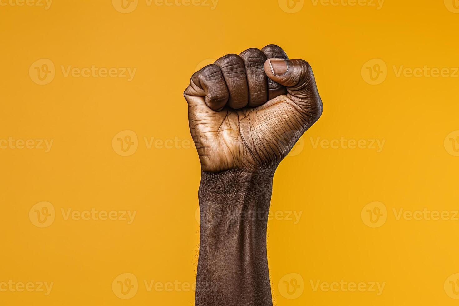Minimalist African fist of freedom with empty space for copy. photo