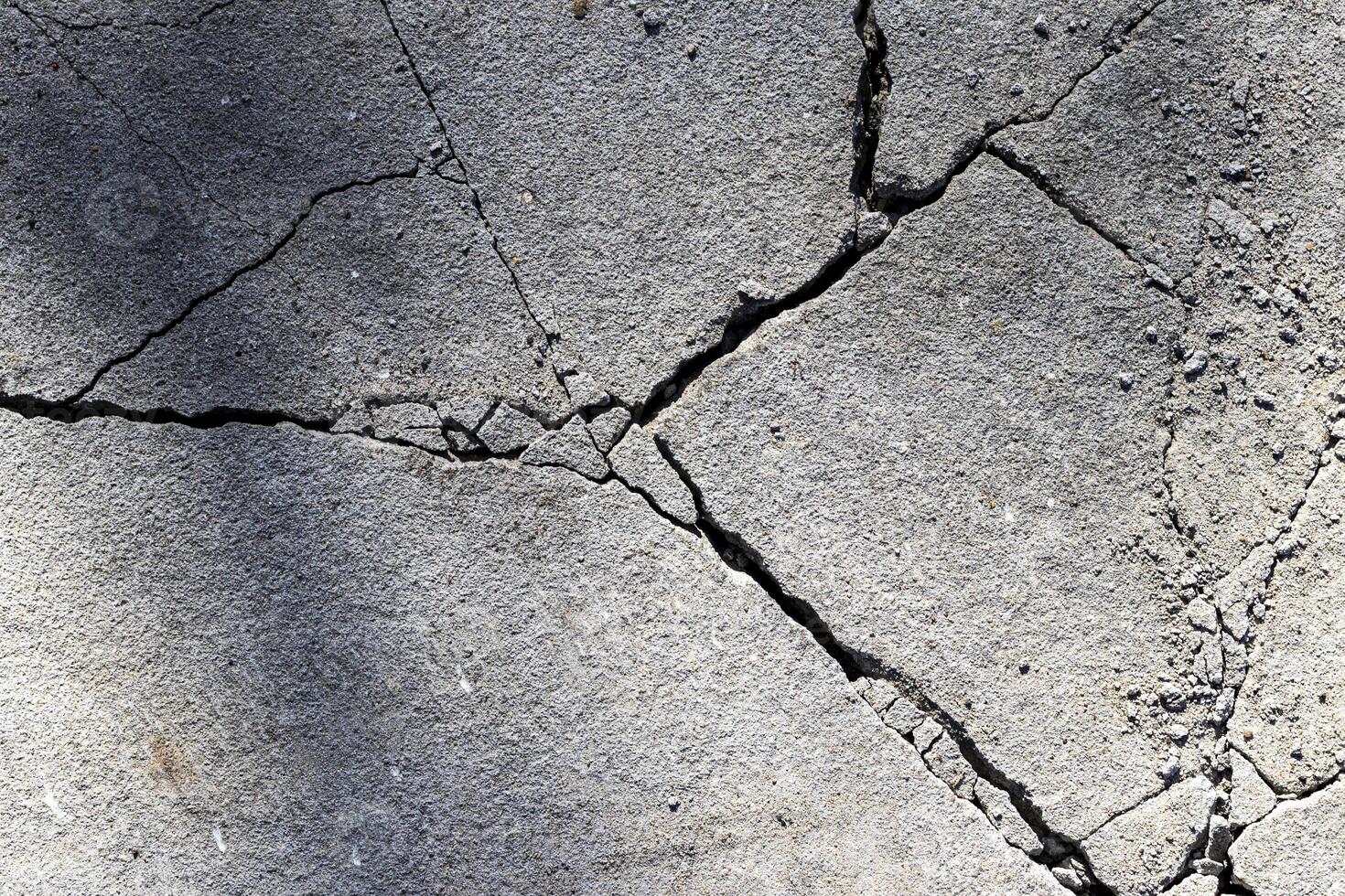 Texture of a concrete wall with a crack. photo