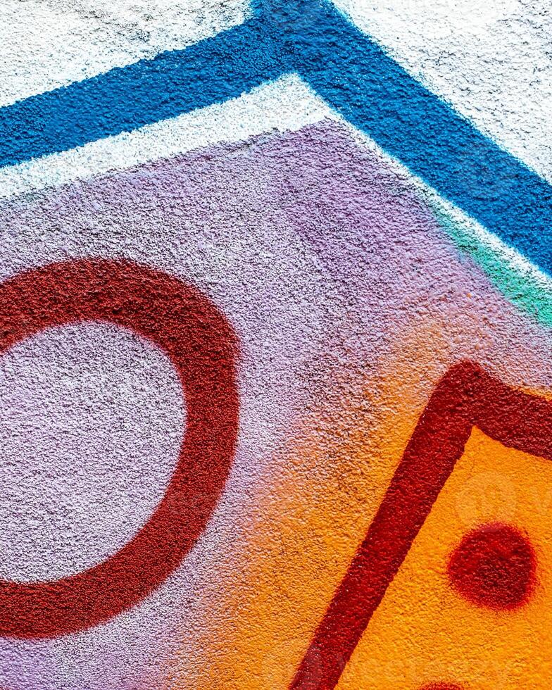 Fragment of colored graffiti painted on a wall. photo