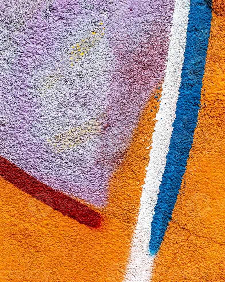 Fragment of colored graffiti painted on a wall. photo
