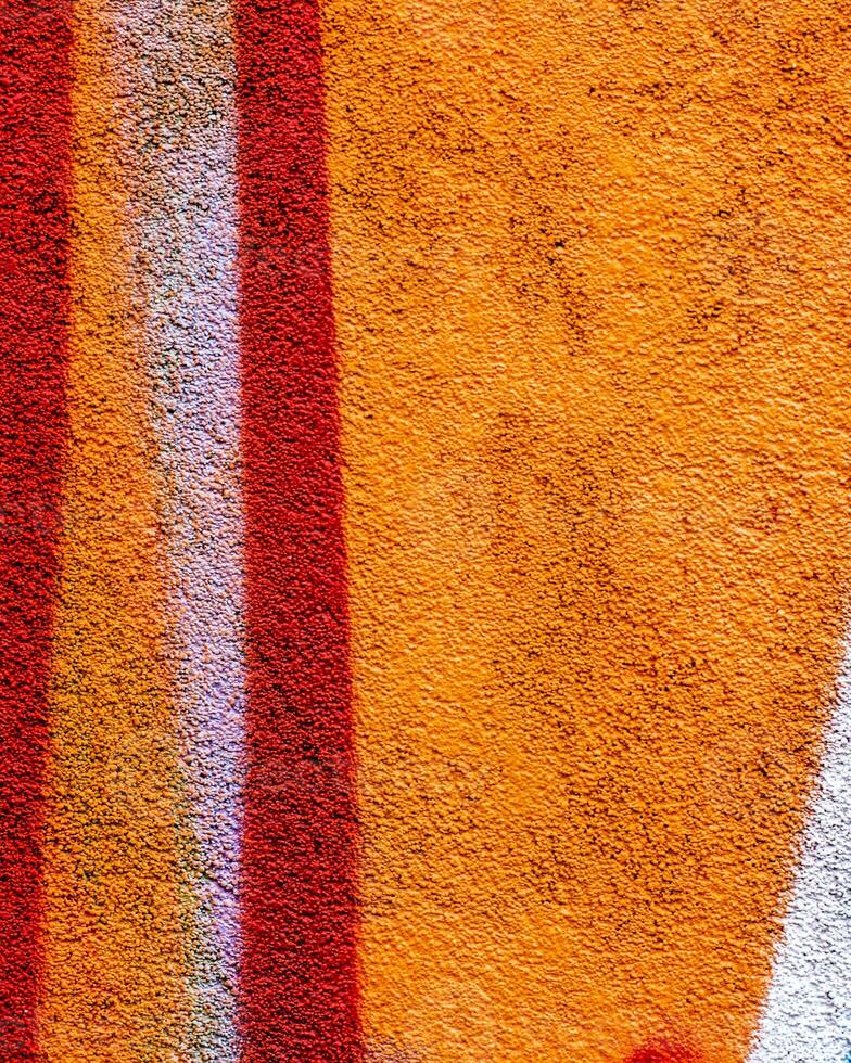Fragment of colored graffiti painted on a wall. photo