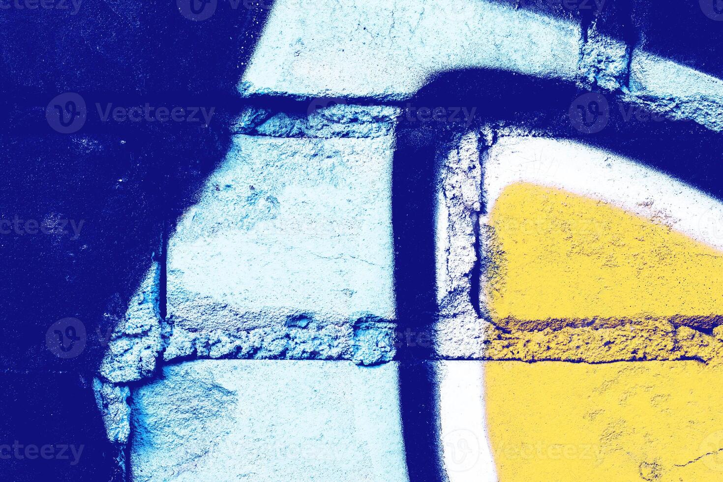 Fragment of colored graffiti painted on a wall. photo
