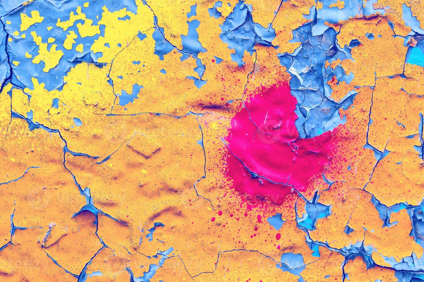Fragment of colored graffiti painted on a wall. photo