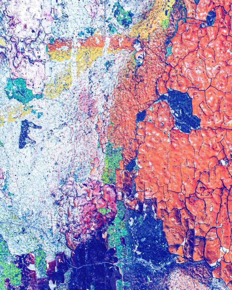 Fragment of colored graffiti painted on a wall. photo