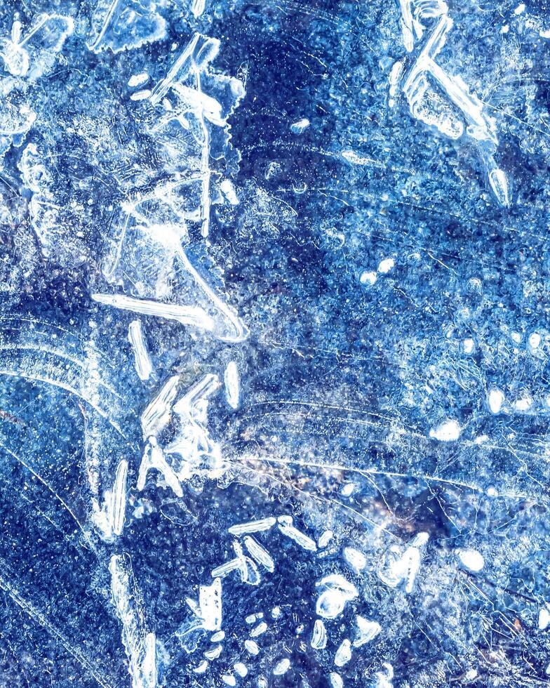 Texture of ice in the winter. Abstract background of frost for design, photographed closeup. photo