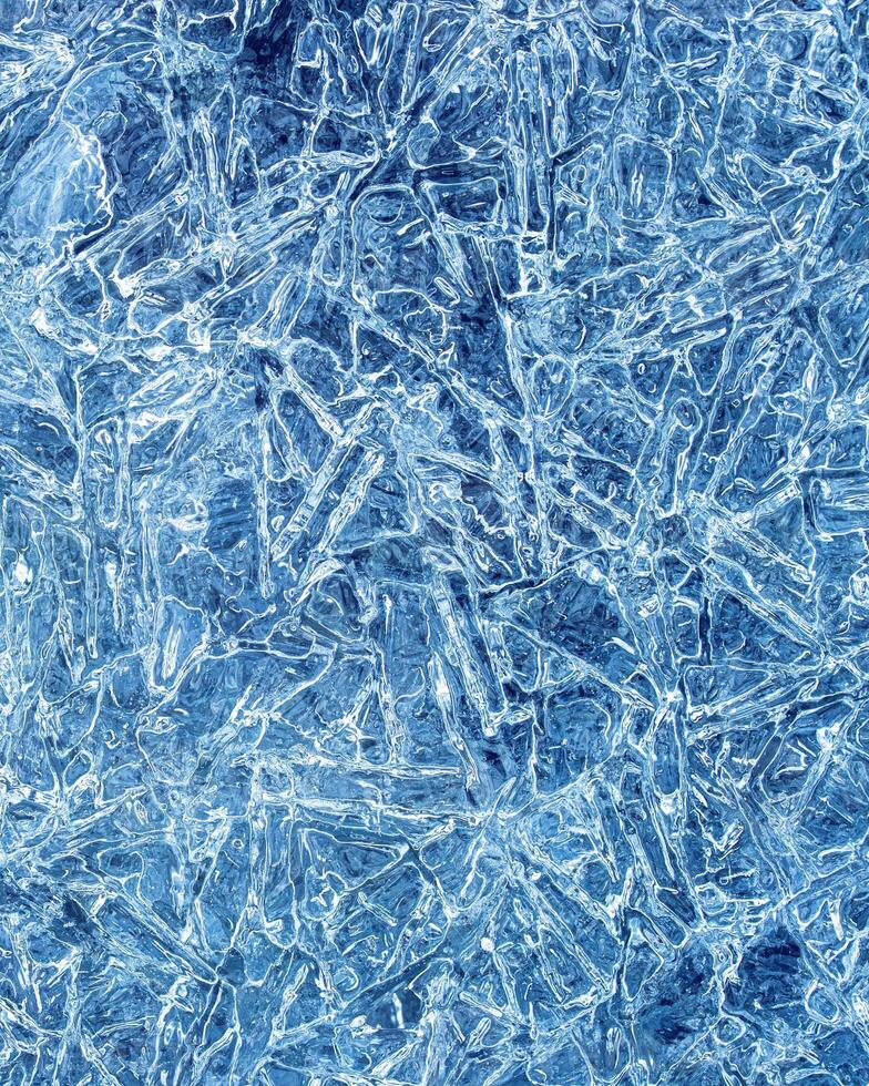 Texture of ice in the winter. Abstract background of frost for design, photographed closeup. photo