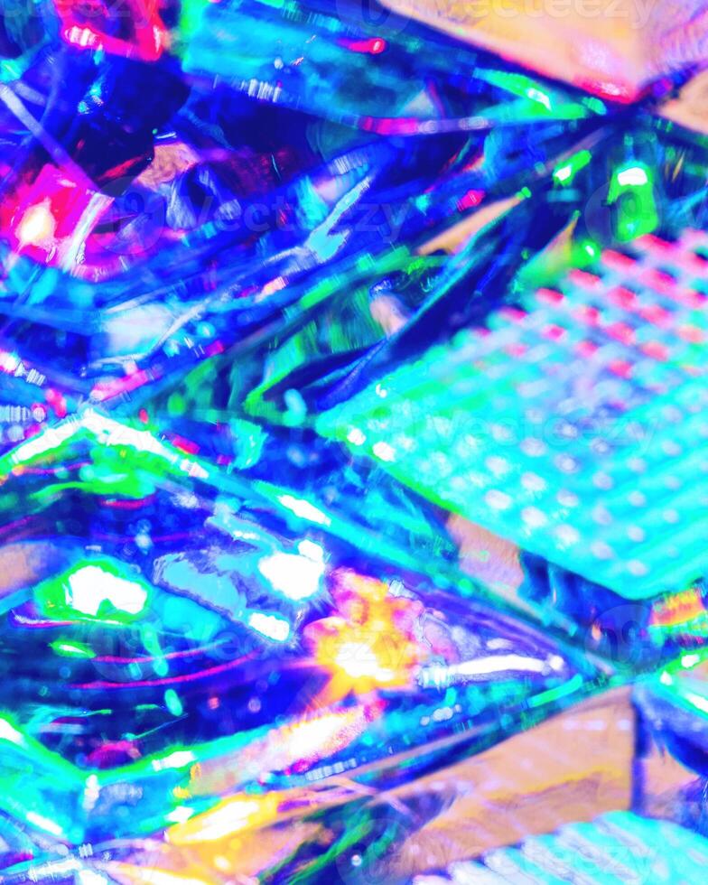 Lights reflected in the crystal background. photo