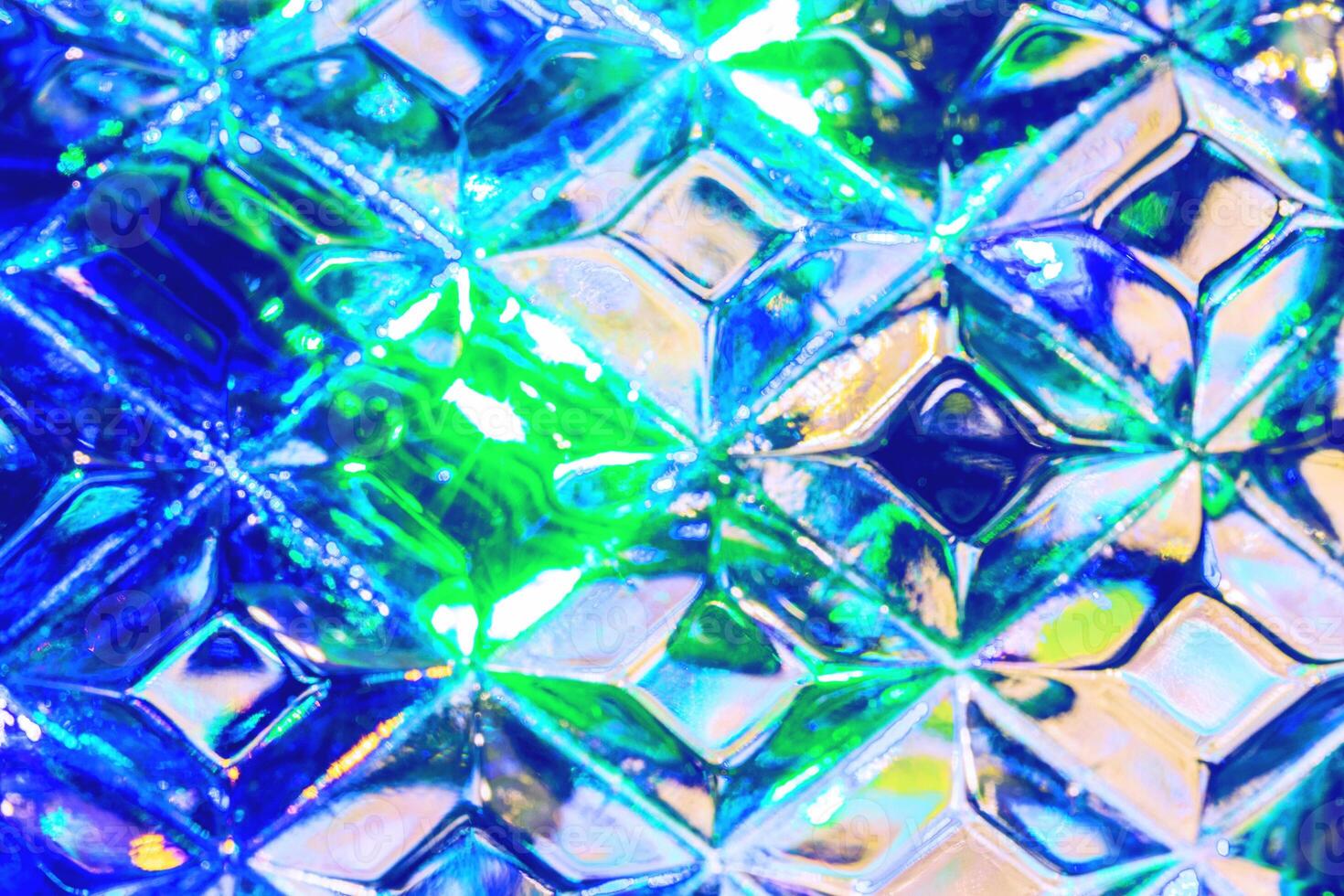 Lights reflected in the crystal background. photo