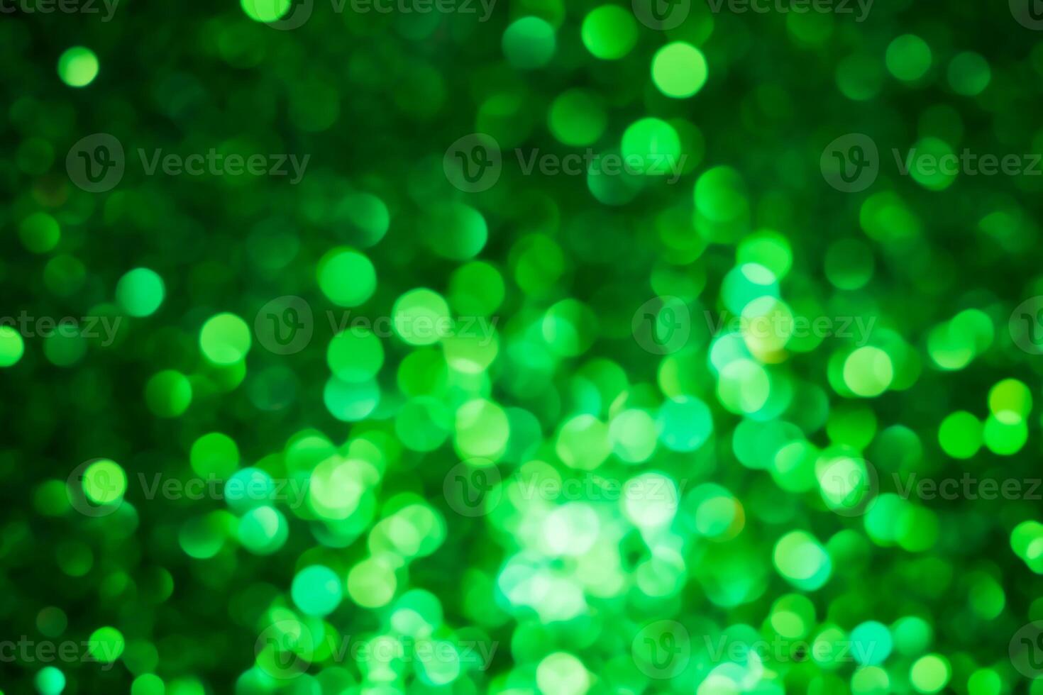 Green lights abstract bokeh backdrop. Chrismas lights bokeh. photo