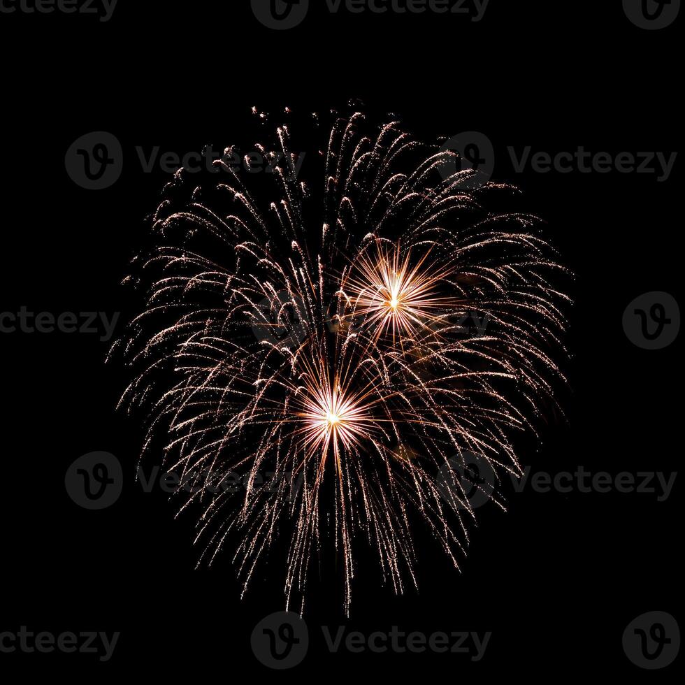 Colorful fireworks isolated on black background. photo