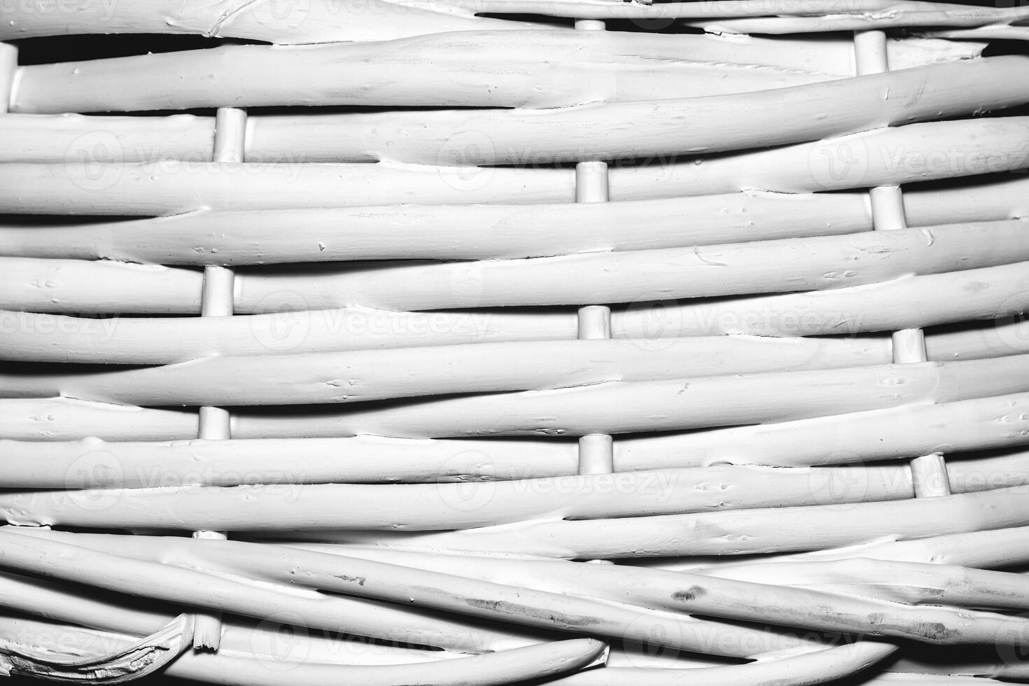 White wooden wicker basket fragment texture. photo