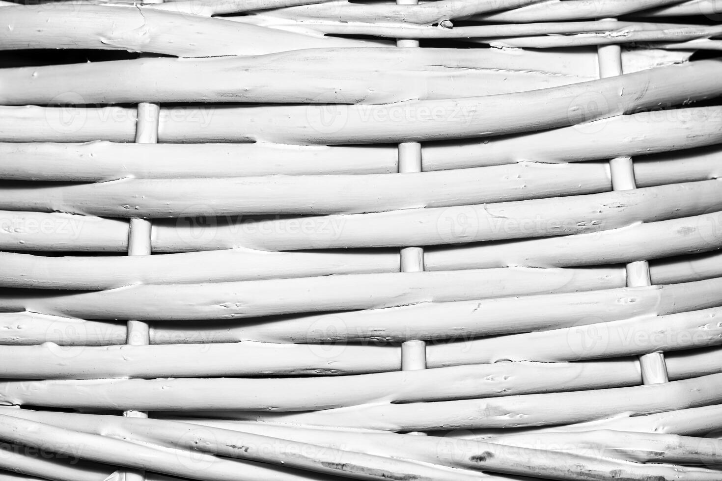 White wooden wicker basket fragment texture. photo