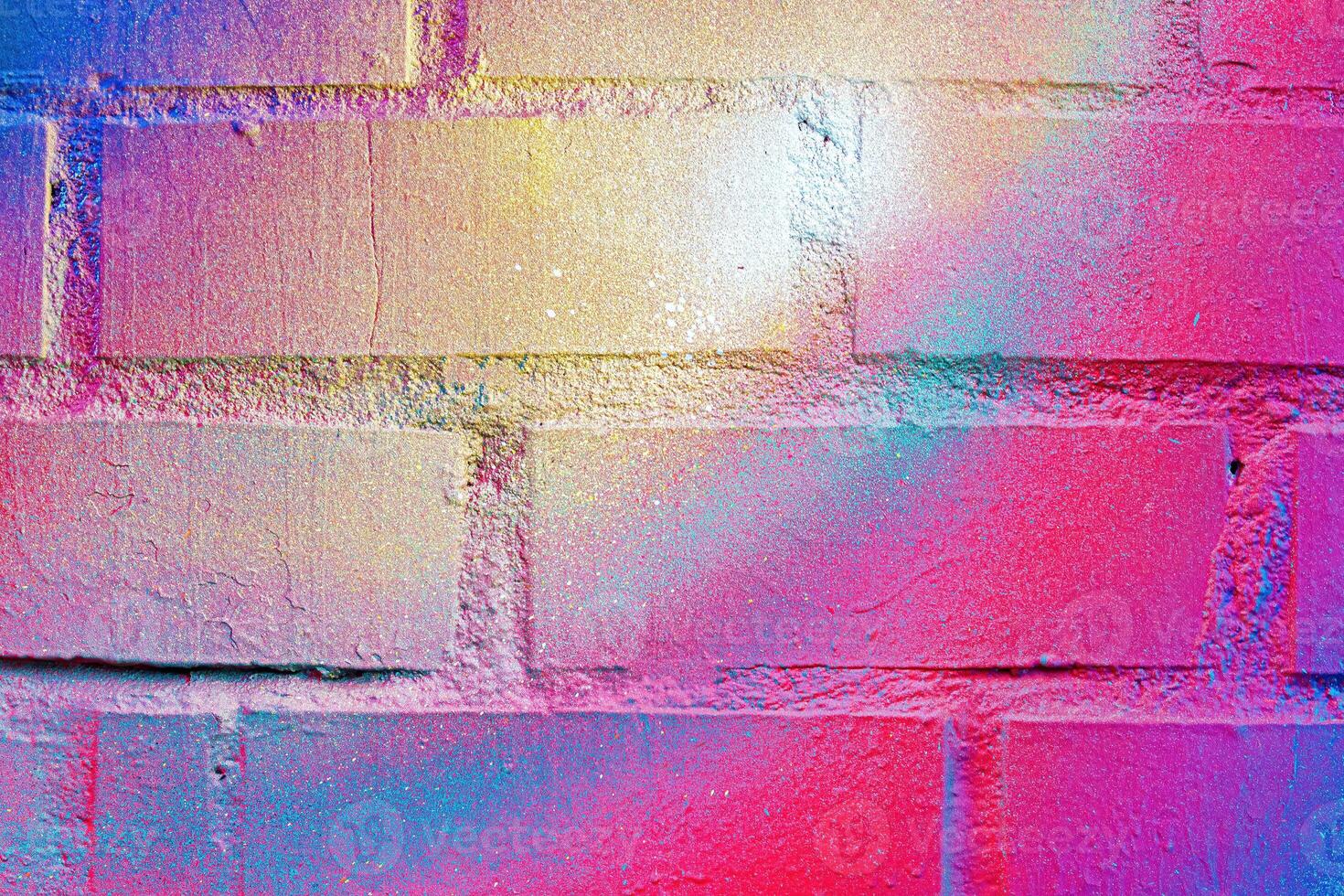 A fragment of colorful graffiti painted on a wall. Abstract urban background. photo