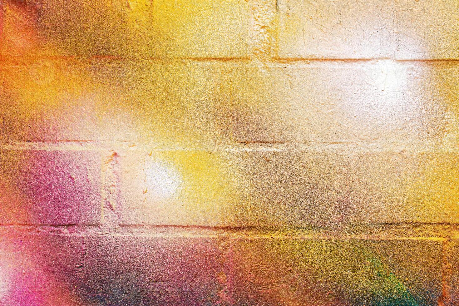 A fragment of colorful graffiti painted on a wall. Abstract urban background. photo