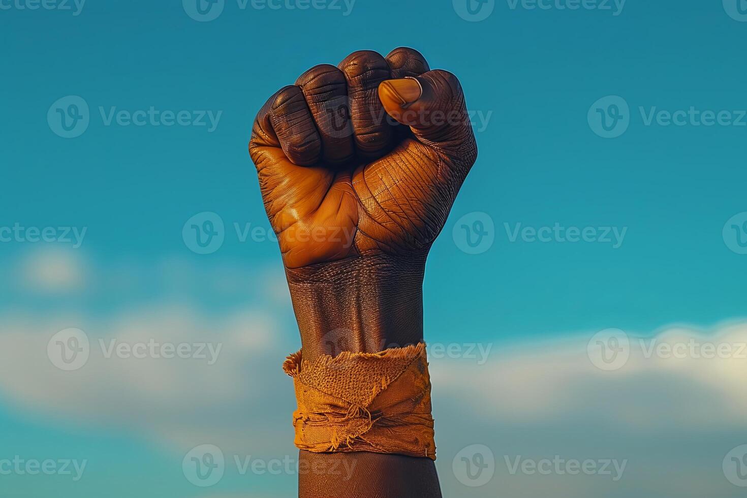 Minimalist Somali freedom fist with available copy space. photo