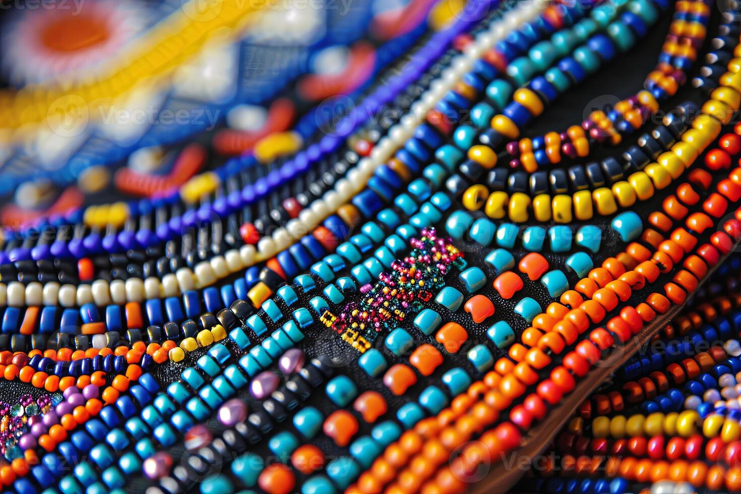 Masterful African beadwork. Striking portrayal of tradition and skill. photo