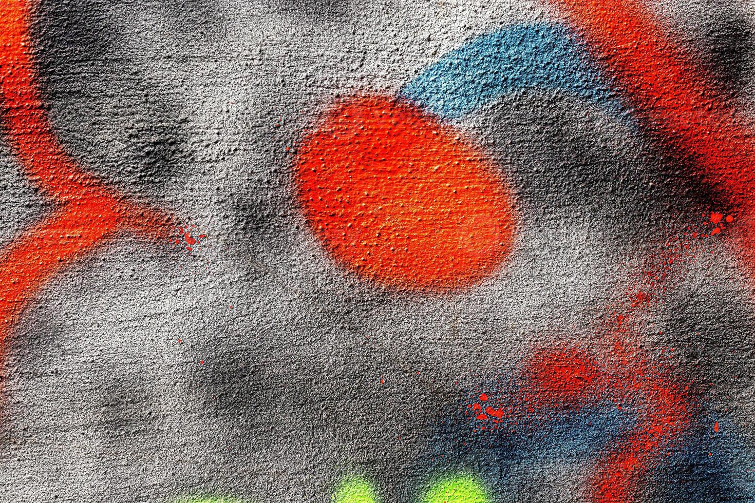 A fragment of colorful graffiti painted on a wall. Abstract urban background. photo
