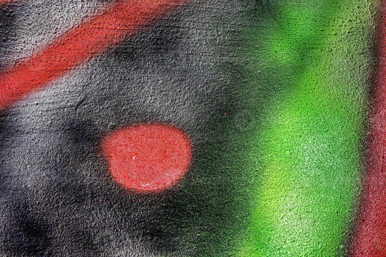 A fragment of colorful graffiti painted on a wall. Abstract urban background. photo