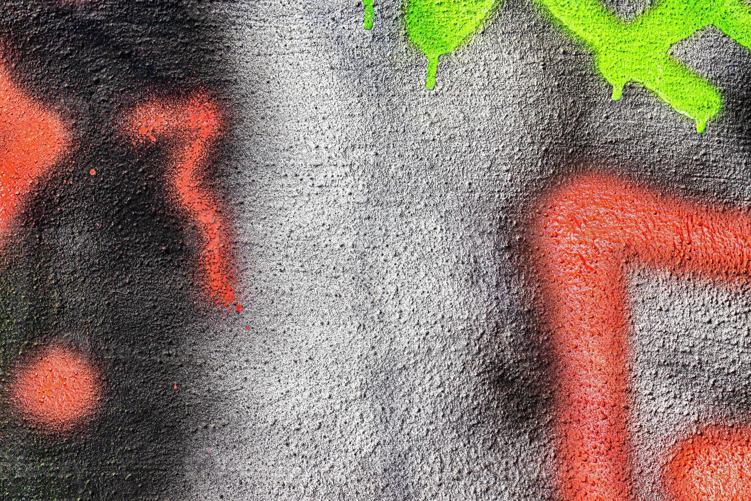 A fragment of colorful graffiti painted on a wall. Abstract urban background. photo