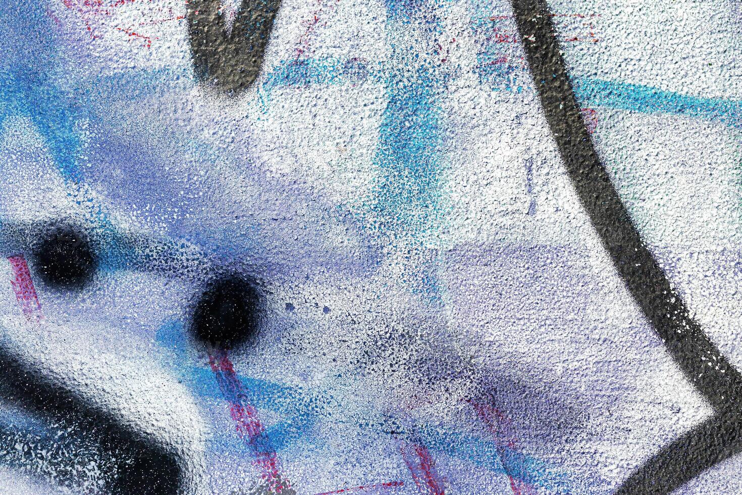 A fragment of colorful graffiti painted on a wall. Abstract urban background. photo