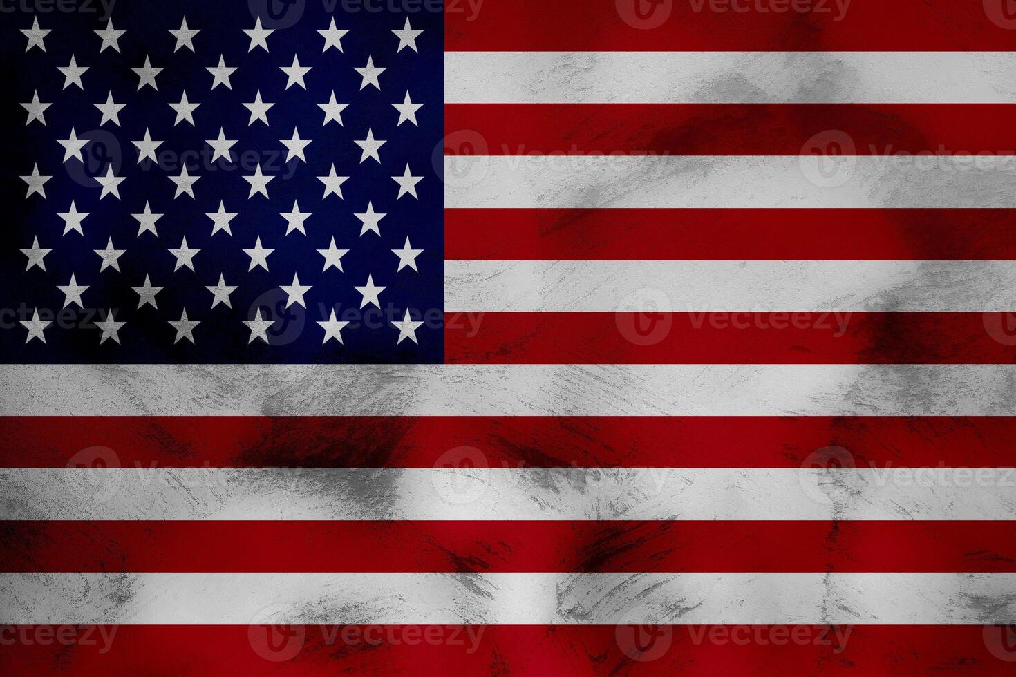USA flag on grunge concrete wall backdrop. photo