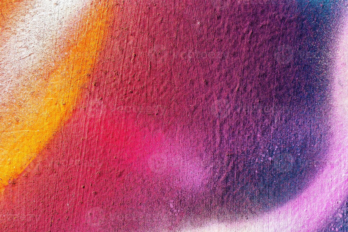 A fragment of colorful graffiti painted on a wall. Abstract urban background. photo
