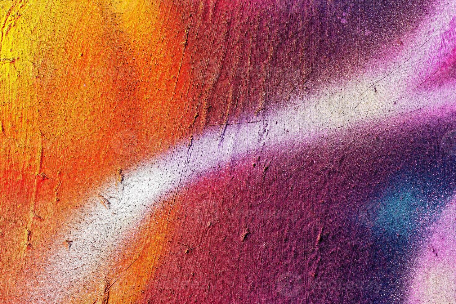A fragment of colorful graffiti painted on a wall. Abstract urban background. photo