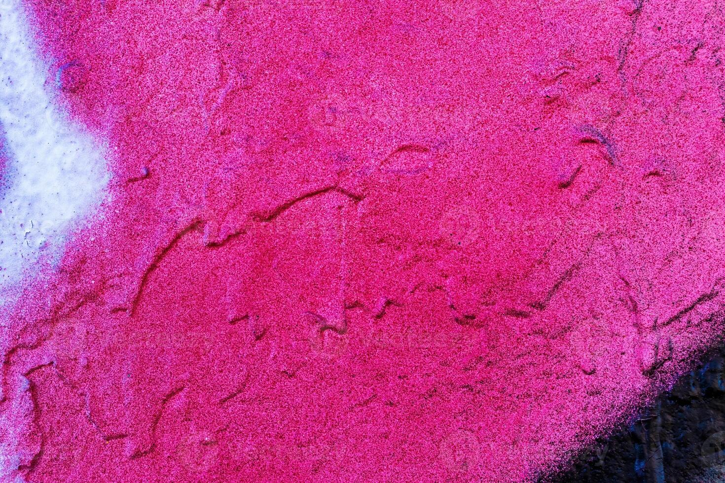 A fragment of colorful graffiti painted on a wall. Abstract urban background. photo